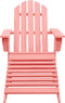 vidaXL - Tuinstoel - Adirondack - met - voetenbank - massief - vurenhout - roze
