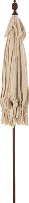 J-Line parasol Kwastjes/Schelpen - hout - beige/donkerbruin - large