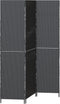 vidaXL - Kamerscherm - 3 - Panelen - Opvouwbaar - Zwart - 146x180 - cm - Poly - Rattan