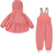 Konges Sløjd Rainy Palme regenpak set Strawberry pink - Regenjas - Regenbroek - Thermo voering - Maat 4 jaar