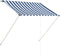 vidaXL - Luifel - uittrekbaar - 150x150 - cm - blauw - en - wit