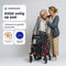 Medzone Fortis - Rollator Lichtgewicht Opvouwbaar - Zitfunctie Rugleuning Stokhouder - Rood