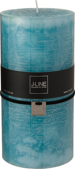 J-Line cilinderkaars - azuur - XXL - 150U - 6 stuks