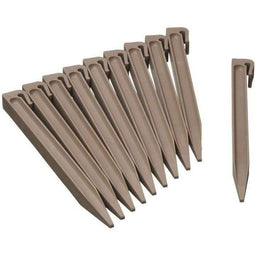 NATURE Zakje van 10 ankers voor tuinrand in polypropyleen - H 26,7 x 1,9 x 1,8 cm - Beige taupe