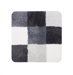 Dutch House Bidetmat Brest - Bidetmat 60x60cm - Grijs - Antislip - Badmatten - Anti Slip Douchemat - Badkamer Mat - Snel Absorberend - Snel Drogende Badmat - Bidetmat - WC mat - Toiletmat voor hangend toilet