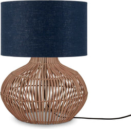 GOOD&MOJO Tafellamp Kalahari - Denim/Rotan - Ø32cm - Modern
