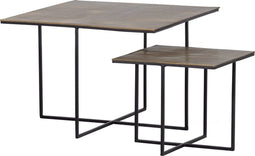 WOOOD Olan Bijzettafels - Metaal - Antique Brass - Set van 2