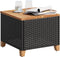 vidaXL Tuintafel 45x45x37 cm poly rattan en acaciahout zwart