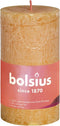 Bolsius Stompkaarsen Shine 8 st rustiek 100x50 mm honinggeel