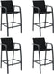 vidaXL - Tuinbarstoelen - 4 - st - textileen - zwart