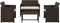 vidaXL - 4-delige - Loungeset - met - kussens - poly - rattan - bruin