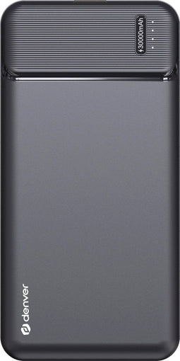 Denver Powerbank 30000 mAh - Met batterij indicator - USB - Micro USB - Universele Powerbank voor o.a. Apple iPhone / Samsung - Zwart - PBS30007