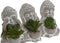 Decoratieve plant Home ESPRIT Polyethyleen Cement Boeddha Orientaals 8,5 x 7 x 11 cm (3 Stuks)