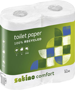 Satino by WEPA - Toiletpapier Satino Comfort 2-laags 200vel wit 4rollen | 12 stuks