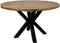 Ronde eettafel Oakland - ø130x76 - Naturel/Zwart - Teak/Metaal