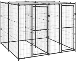 vidaXL - Hondenkennel - met - dak - 4,84 - m²