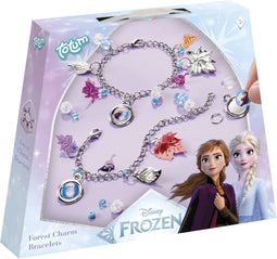 Totum Disney Frozen - Bedelarmbandjes maken - 2 zilverkleurige armbandjes met Anna en Elsa (2 stuks)