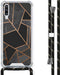 iMoshion Hoesje Geschikt voor Samsung Galaxy A70 Hoesje Met Koord - iMoshion Design Hoesje met Koord - Zwart / Meerkleurig / Goud / Black Graphic