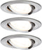 Paulmann Nova - LED-inbouwlamp - 3x6,5W 3x460lm 2700K zwenkbaar rond 84mm staal geborsteld (1 stuk)
