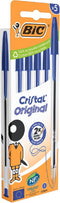 Balpen bic cristal m 5st blauw