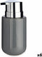 Zeepdispenser Grijs Zilverkleurig Metaal Keramisch 350 ml (6 Stuks)
