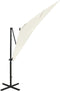 vidaXL - Zweefparasol - met - paal - en - LED-verlichting - 300 - cm - bordeauxrood