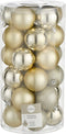 House of Seasons - Plastic Kerstballen Set - 30 stuks - Ø6 cm - Champagne (30 stuks)