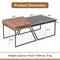 Set van 2 Salontafels - Moderne Stapelbare Bijzettafel - Gepoedercoate Metalen Poten - Zwart en Bruin (2 stuks)