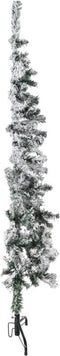 vidaXL - Kunstkerstboom - half - met - sneeuw - smal - 120 - cm