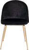 House Nordic Geneve Eetkamerstoel Velvet - Zwart Messing - Set van 2