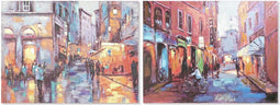 Schilderij DKD Home Decor 120 x 3 x 90 cm Straat Loft (2 Stuks)