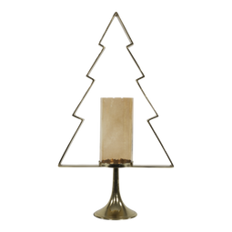 Kerstboom Aurum met windlicht alu goud met goud glas 89cm
