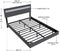 Zwevend bed Lissabon - 140x200cm - LED-verlichting - Donkergrijs