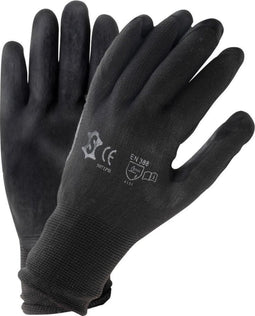 Handschoenen PU zwart maat 7 (M)