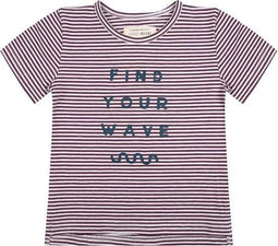 Find Your Wave - Shirt - Biologisch katoen - Paars gestreept