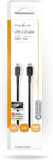 Nedis USB-Kabel - USB 2.0 - USB-C Male - USB-C Male - 240 W - 480 Mbps - Vernikkeld - 2.00 m - Rond - PVC - Zwart - Envelop