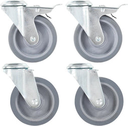 vidaXL - 24 - st - Zwenkwielen - met - boutgaten - 100 - mm