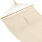 tectake® Dubbele hangmat - 2 personen - 2 kussens - Ligvlak 230x145 cm - Draagvermogen 240 kg - Beige (2 stuks)