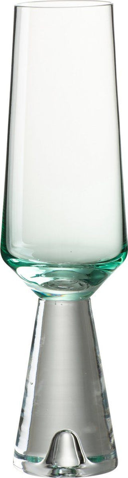 J-Line glas champagne Walker - glas - transparant/azuur - 4 stuks
