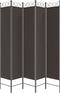 vidaXL - Kamerscherm - met - 5 - panelen - 200x220 - cm - stof - bruin