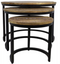 Hsm Collection District - 3-delige salontafelset - Mangohout bruin/zwart - Ø35 Ø51 Ø67 cm