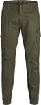 JACK&JONES PLUS JPSTPAUL JJFLAKE CARGO BROEK - Gulp met rits - Normale rise - Olijf (W42 X L32)