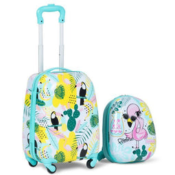 Kinderbagage Handbagage Set - Rugzak en Koffer - 30 x 22 x 44,5-74 cm - Blauw (2 stuks)