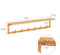 SoBuy FHK06-N - Wandkapstok - Houten Muurhanger met Plank & 6 Haken - Naturel