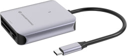 Conceptronic 3-in-1 Card Reader - Geheugenkaartlezer - USB 3.2 Gen 2 - Grijs