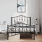 vidaXL - Bedframe - met - hoofd- - en - voeteneinde metaal - zwart - 100x190 - cm