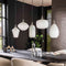 AnLi Style Hanglamp 5L stripe white glass mix