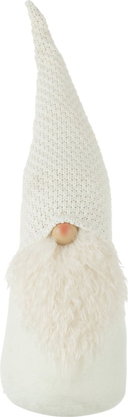 J-Line figuur Kerstman - polyresin - wit - large - kerstversiering