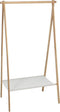 H&S Collection Kledingrek - Bamboe - Plank - Lichtbruin/Wit
