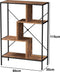 Boekenkast wandkast Stoer - open vakkenkast - industrieel - metaal hout - 115 cm hoog